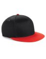 Snapback Cap Beechfield Youth Size Zwart-Bright Red
